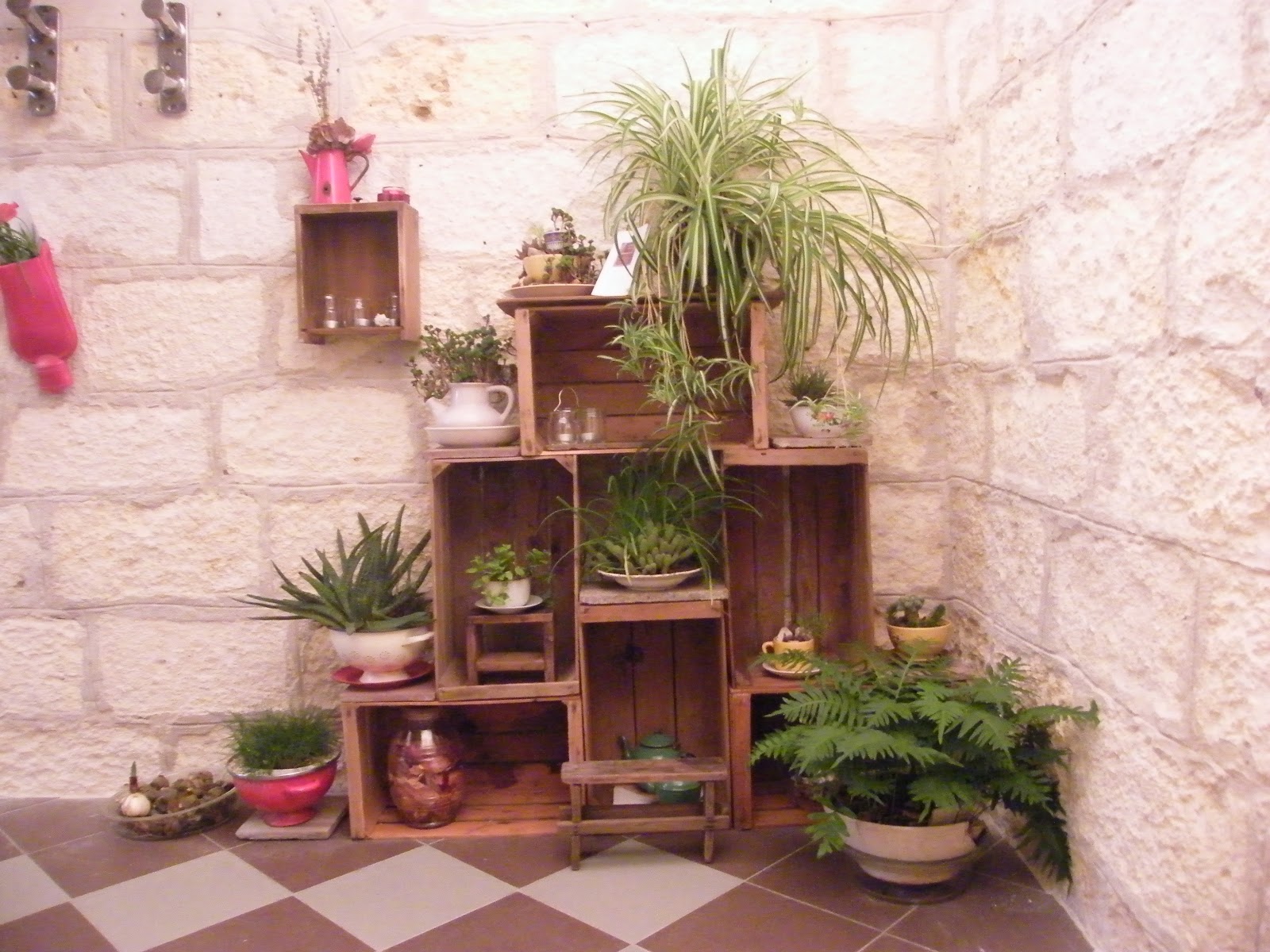 Arredare con le cassette della frutta la figurina Kitchen veranda creativo