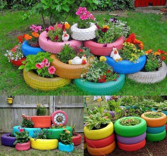 Riciclo creativo dei pneumatici, idee fai da te per casa e giardino Riciclo Giardino idee