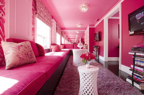 all pink room