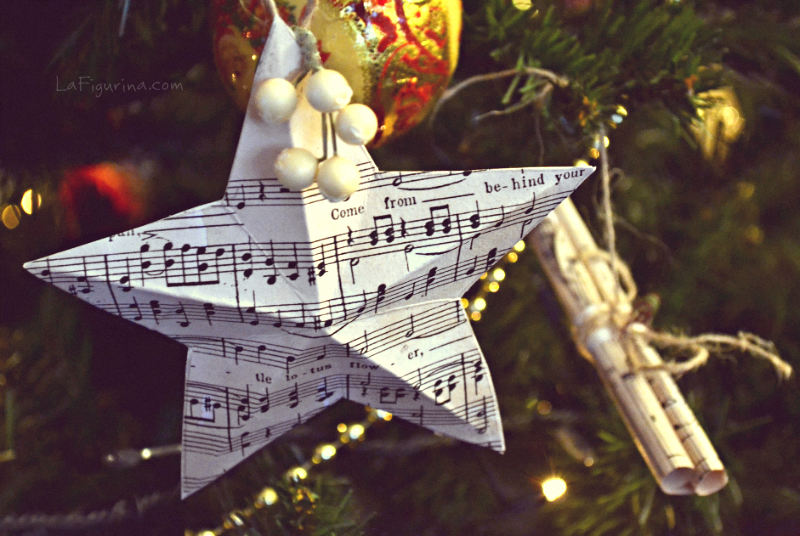 addobbi natalizi con note musicali stella