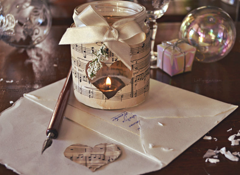 addobbi natalizi con note musicali lanterna barattolo