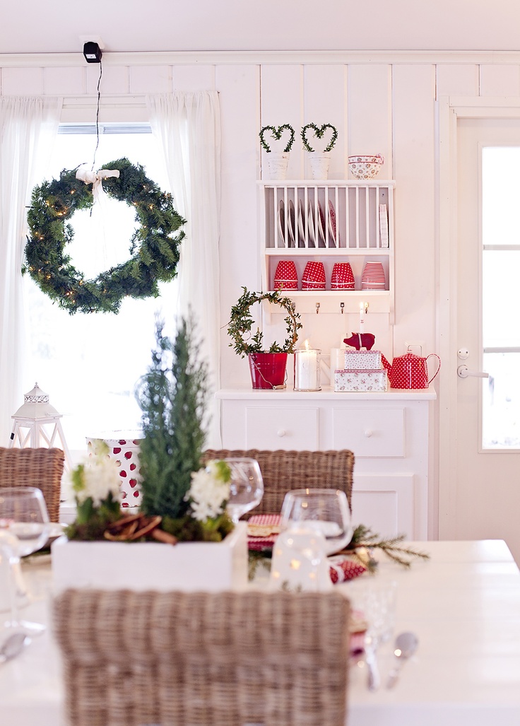 decorazioni natalizie in stile nordico tavola di natale
