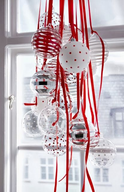 decorazioni natalizie per finestre palline