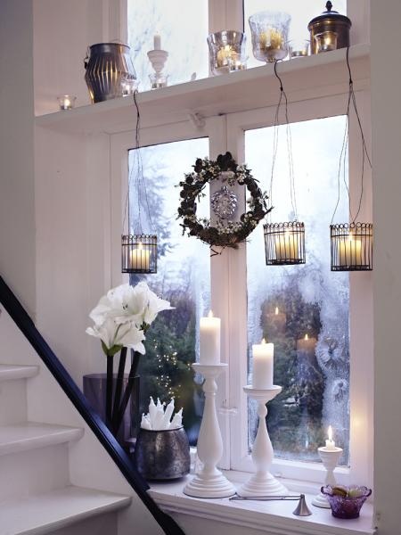 decorazioni natalizie per finestre lanterne