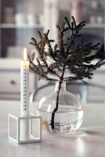 Decorazioni natalizie in stile scandinavo candela
