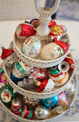 Decorazioni natalizie in stile vintage palline