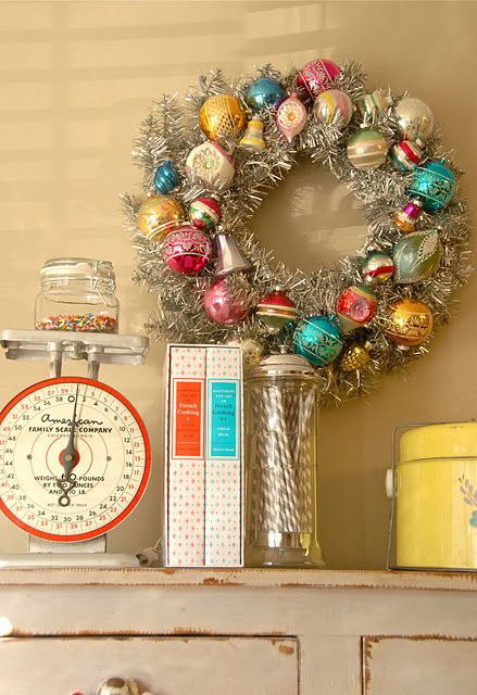 Decorazioni natalizie in stile vintage ghirlanda
