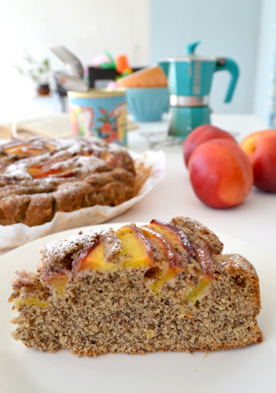 torta di grano saraceno e pesche