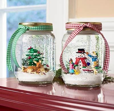 decorazioni natalizie per barattoli di vetro palla di neve