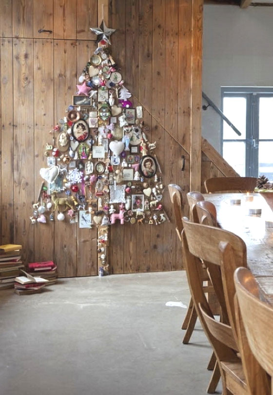 Albero Di Natale Fai Da Te Legno.Alberi Di Natale Fai Da Te Da Parete Per Piccoli Spazi La Figurina