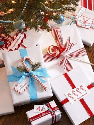 decorazioni natalizie con i bastoncini di zucchero confezioni regalo