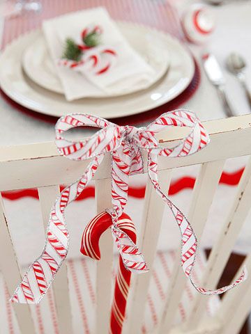 decorazioni natalizie con i bastoncini di zucchero tavola