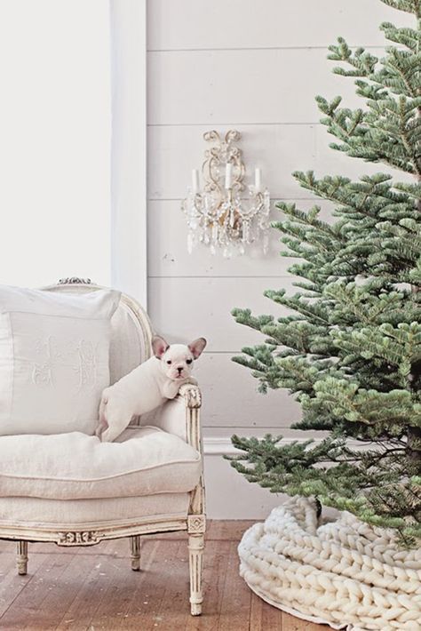 decorare la base dell'albero di Natale lana