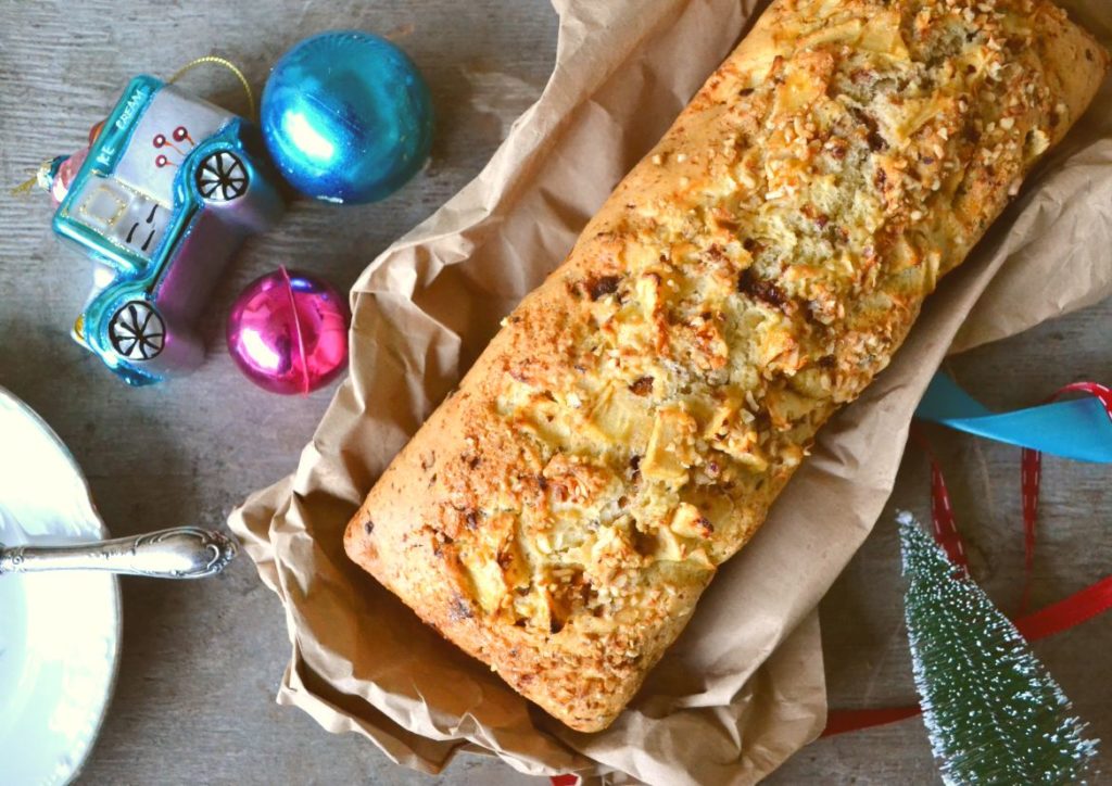 Plumcake con mele noci e cioccolato