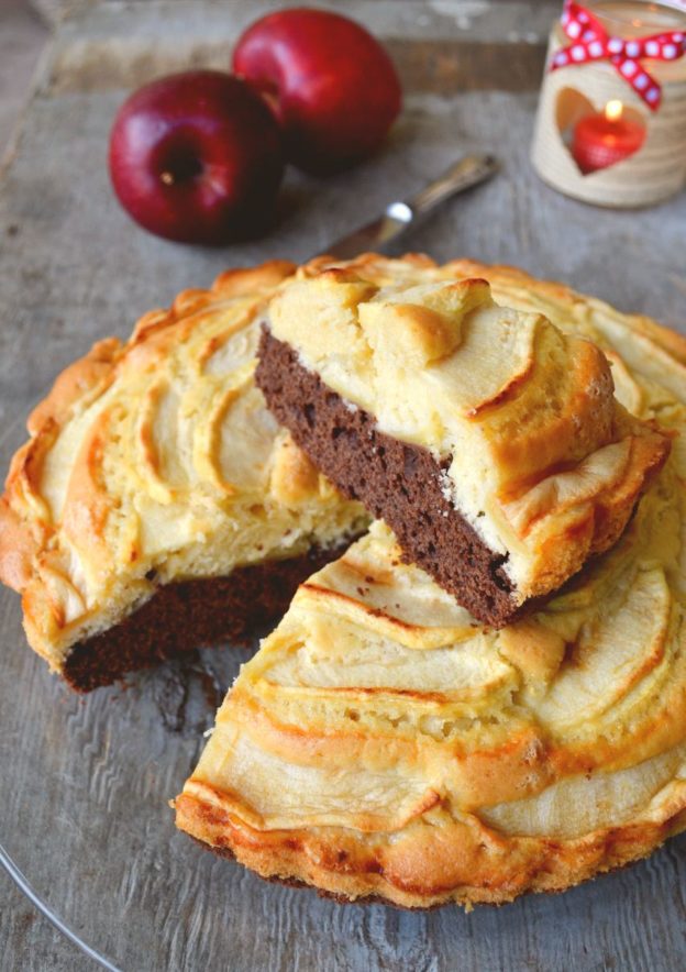 Torta di Mele con strato al cacao amaro senza burro